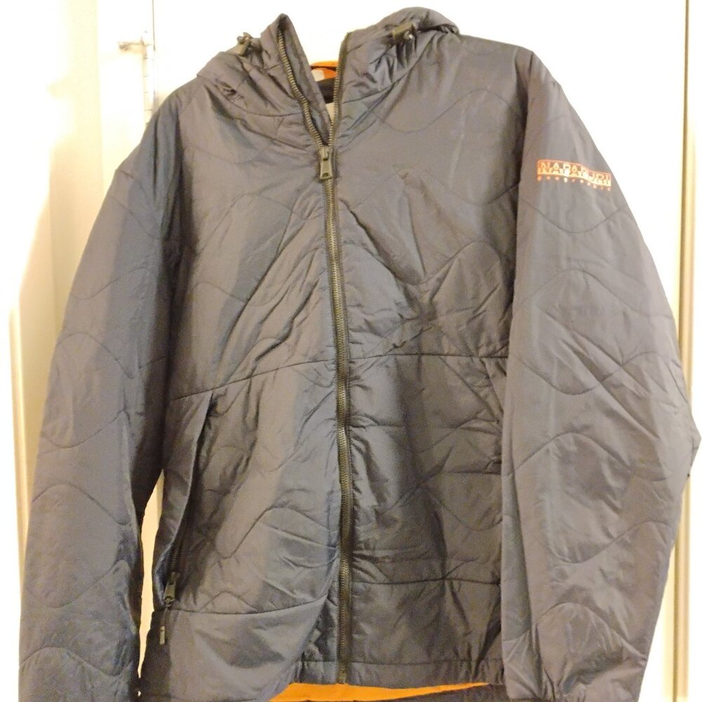 Napapijri Men's Circular Hooded Puffer Jacket Dark Blue Size XL (Italy)